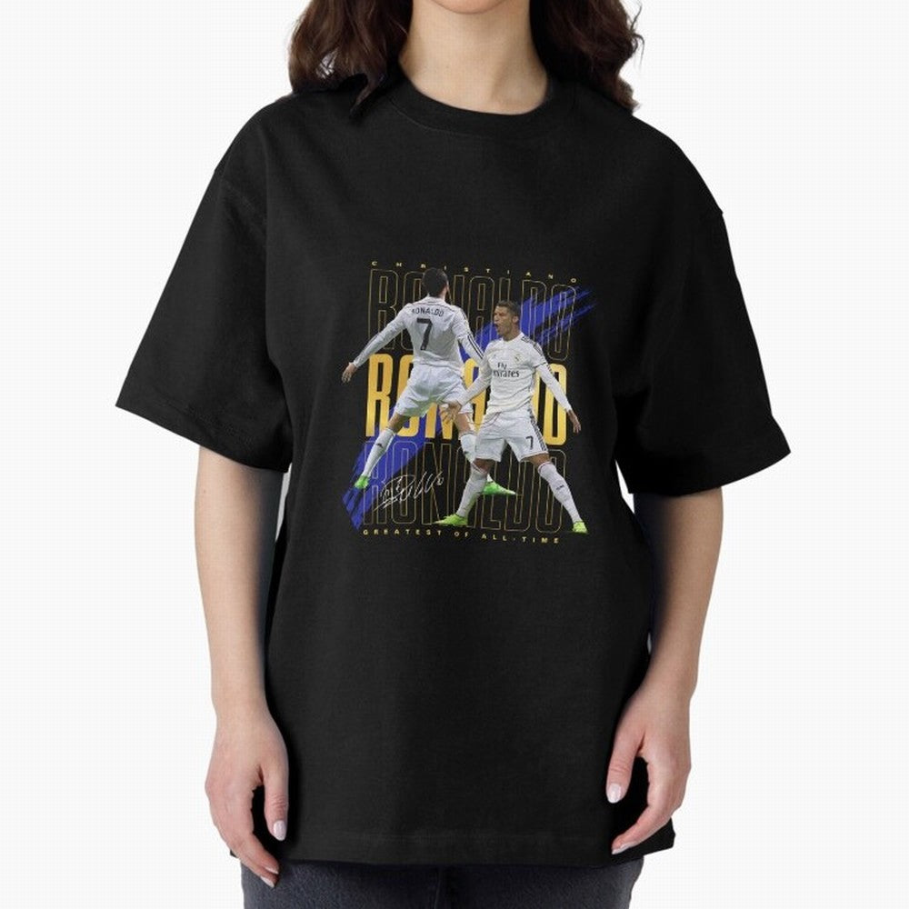 Cristiano Ronaldo Suuiii! Oversized T-Shirt Live the Energy of FIFA World Cup 2026 Group Stage Built around Haaland and Mbappe, Spain Energy, Vintage Soccer Flavor, Modern Football Stars, National Flags and Final Night Emotion; Made for Collectors