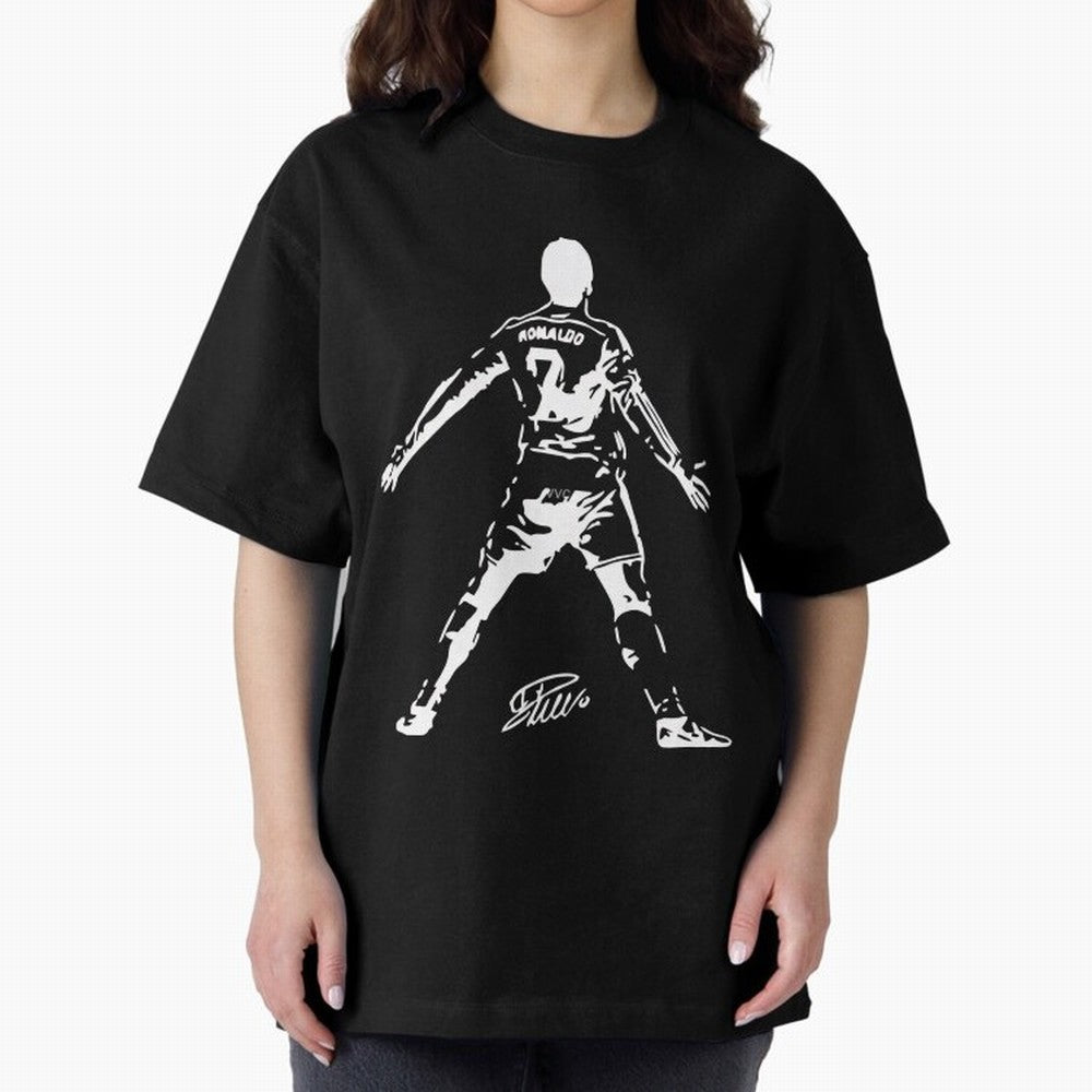 Retro Football Player Celebration Silhouette Artwork For Men And Gift For Soccer Fans Oversized T-Shirt Celebrate Global Passion for FIFA World Cup 2026 Group Stage Built around Haaland and Mbappe, Spain Energy, Stadium Chants, National Pride,