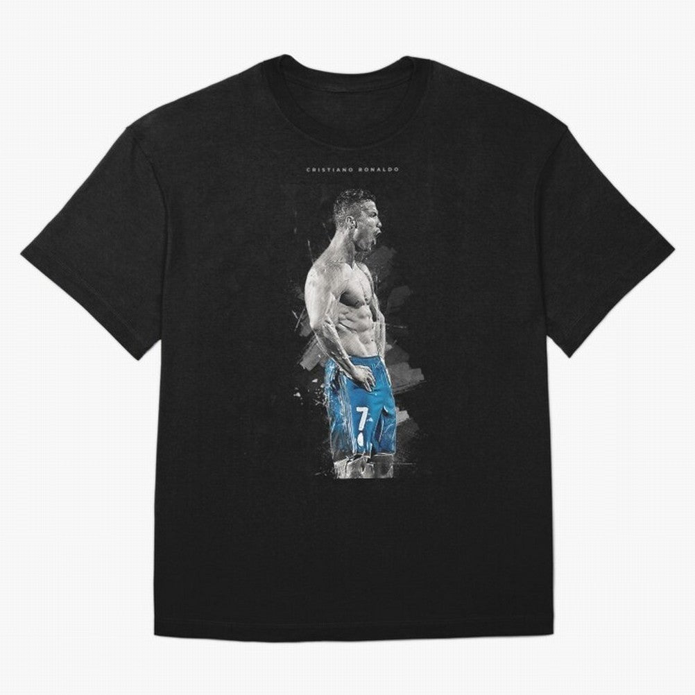 Abstract Football Player Celebration Artwork For Men And Gift For Soccer Fans Oversized T-Shirt Elevate FIFA World Cup 2026 Group Stage Driven by Messi, CR7 and Mbappe, Spain and Netherlands Energy, Fan Favorite Moments, National Team Passion, Big