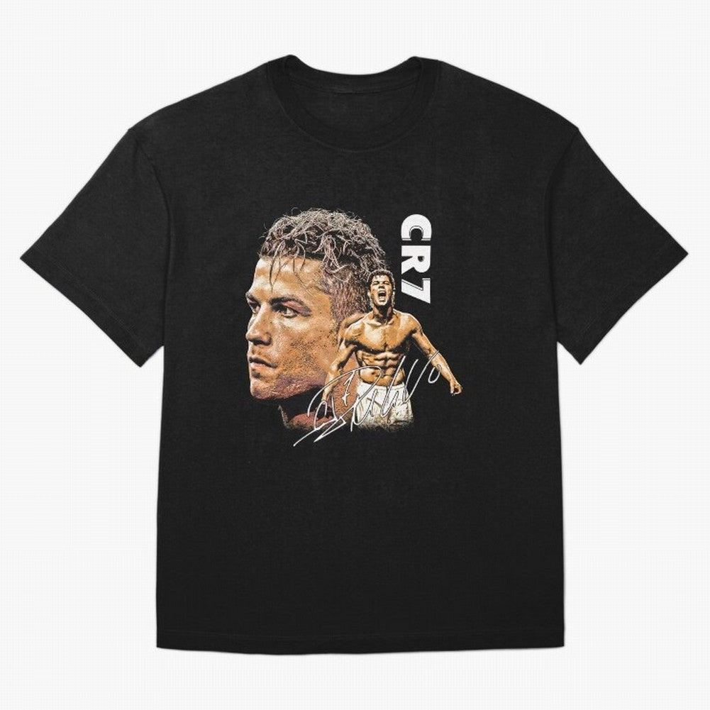 Retro Football Legend Poster Illustration For Men And Gift For Soccer Fans Oversized T-Shirt Show Up for the Glory of FIFA World Cup 2026 for Fans of Messi and Cristiano Ronaldo and Brazil, Bringing Sports Nostalgia, International Competition,