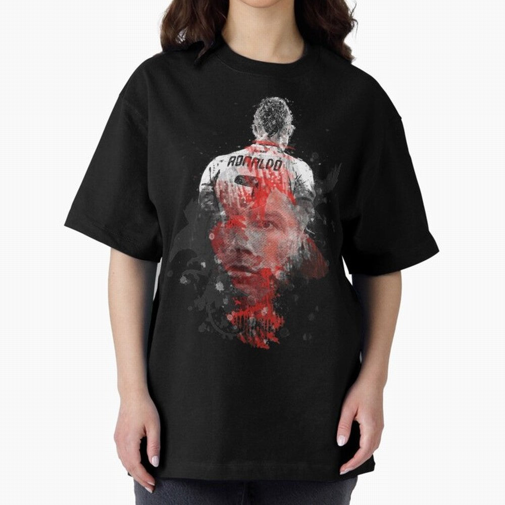 Abstract Football Player Portrait Retro Poster Art For Men, Gift For Soccer Fans Oversized T-Shirt Show Love for Legendary Goals in FIFA World Cup 2026 Highlighting Neymar, England Energy, Football Festival Excitement, Trophy Ambitions, Country