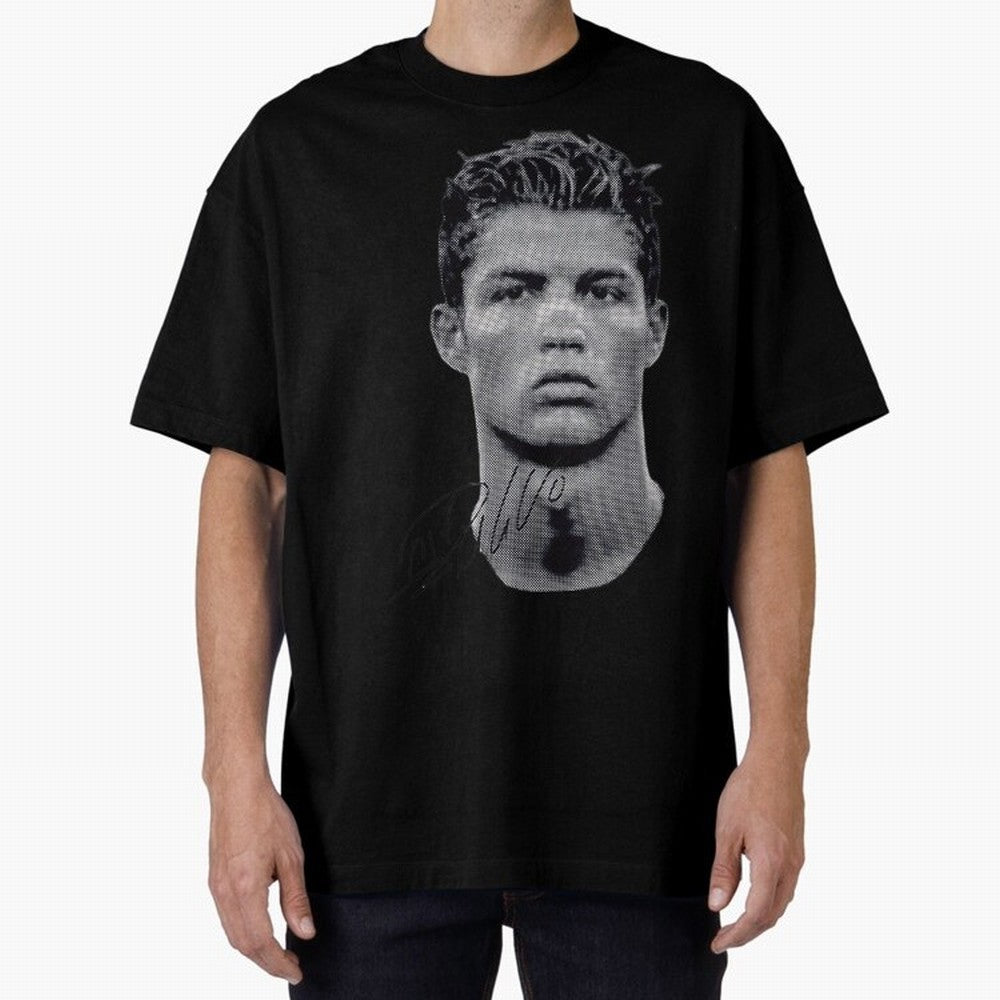 Retro Football Legend Portrait Illustration For Men And Gift For Soccer Fans Oversized T-Shirt Celebrate the Biggest Stage of the FIFA World Cup 2026 USA Canada Mexico Journey through Mbappe and Neymar Highlights, Portugal Pride, Championship