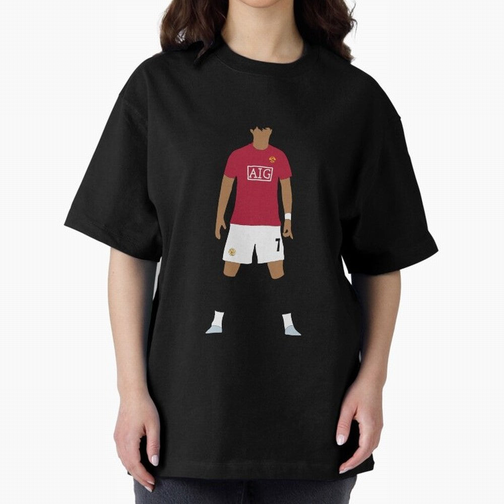 Cristiano Ronaldo Iconic Stance Fan Art Oversized T-Shirt Represent Fans Who Live for Global Football Passion for FIFA World Cup 2026 Group Stage, Filled with Cristiano Ronaldo, Haaland and CR7, Germany, Match Day Excitement, Supporter Culture,