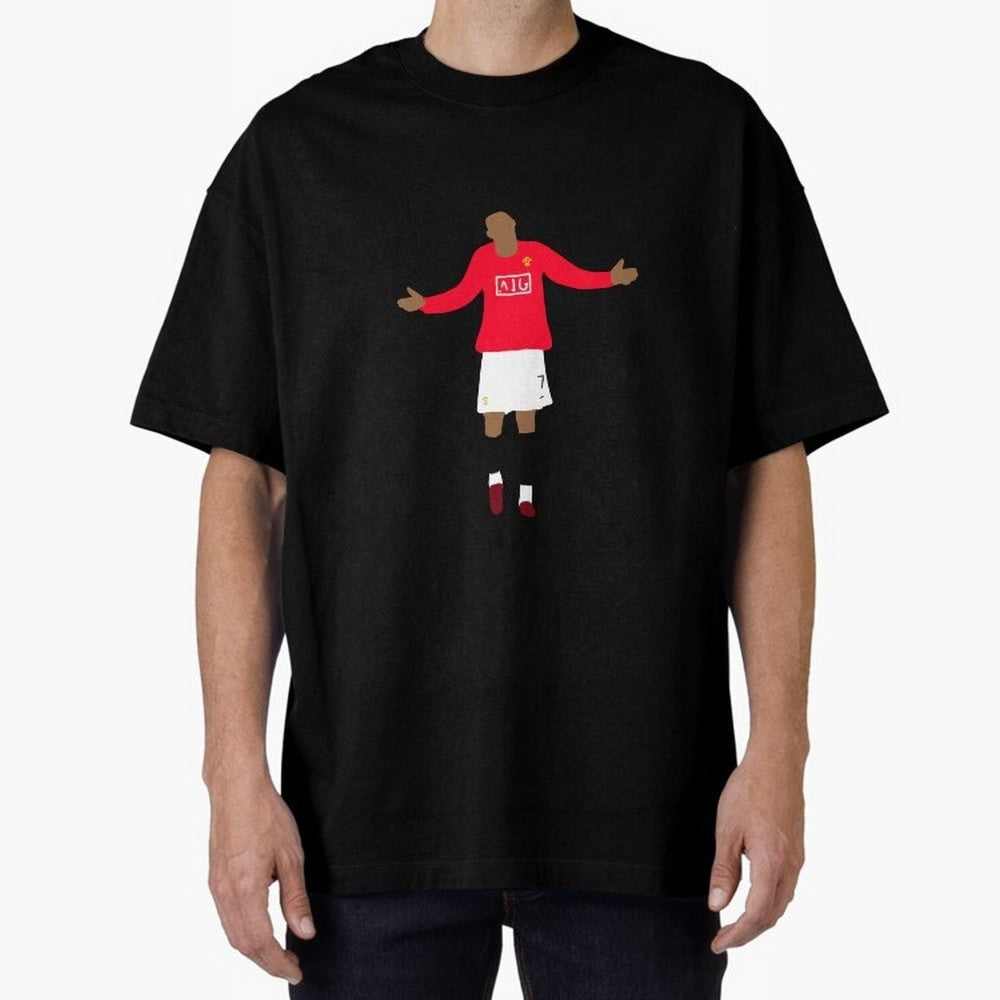 Cristiano Ronaldo Goal Celebration Illustration Oversized T-Shirt Experience Match Day Hype around FIFA World Cup 2026 USA Canada Mexico, Haaland and Mbappe, Brazil, Supporter Pride, Iconic Celebrations, Legendary Names and Global Match Day Energy;