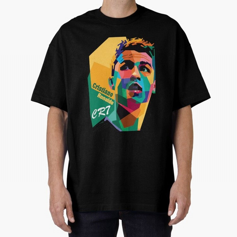CR7 Pop Art Cristiano Ronaldo Design For Football Fans Gift For Soccer Lovers Oversized T-Shirt Remember Iconic Moments from Global Football Passion for FIFA World Cup 2026 USA Canada Mexico, Built around Haaland, England, Game Day Rituals,