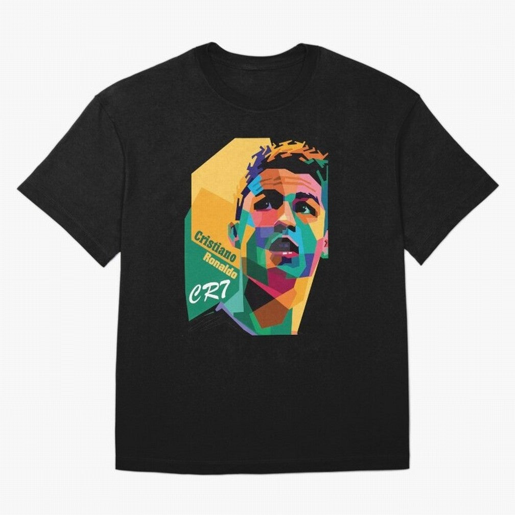 CR7 Pop Art Cristiano Ronaldo Design For Football Fans Gift For Soccer Lovers Oversized T-Shirt Remember Iconic Moments from Global Football Passion for FIFA World Cup 2026 USA Canada Mexico, Built around Haaland, England, Game Day Rituals,