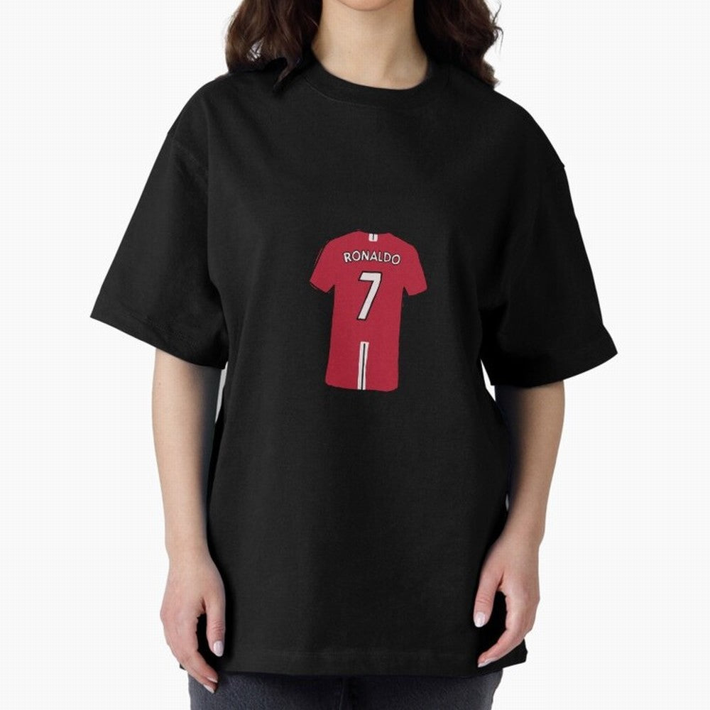Cristiano Ronaldo Number 7 Jersey Illustration Oversized T-Shirt Fuel Your Fan Pride for FIFA World Cup 2026 USA Canada Mexico Driven by Neymar, Argentina Energy, Tournament Hype, Historic Matchups, Family Viewing Parties and Global Sports Pride;