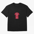 Cristiano Ronaldo Number 7 Jersey Illustration Oversized T-Shirt Fuel Your Fan Pride for FIFA World Cup 2026 USA Canada Mexico Driven by Neymar, Argentina Energy, Tournament Hype, Historic Matchups, Family Viewing Parties and Global Sports Pride;