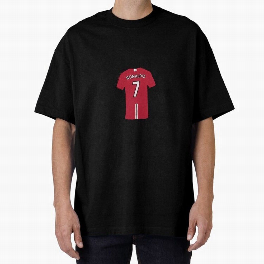 Cristiano Ronaldo Number 7 Jersey Illustration Oversized T-Shirt Fuel Your Fan Pride for FIFA World Cup 2026 USA Canada Mexico Driven by Neymar, Argentina Energy, Tournament Hype, Historic Matchups, Family Viewing Parties and Global Sports Pride;