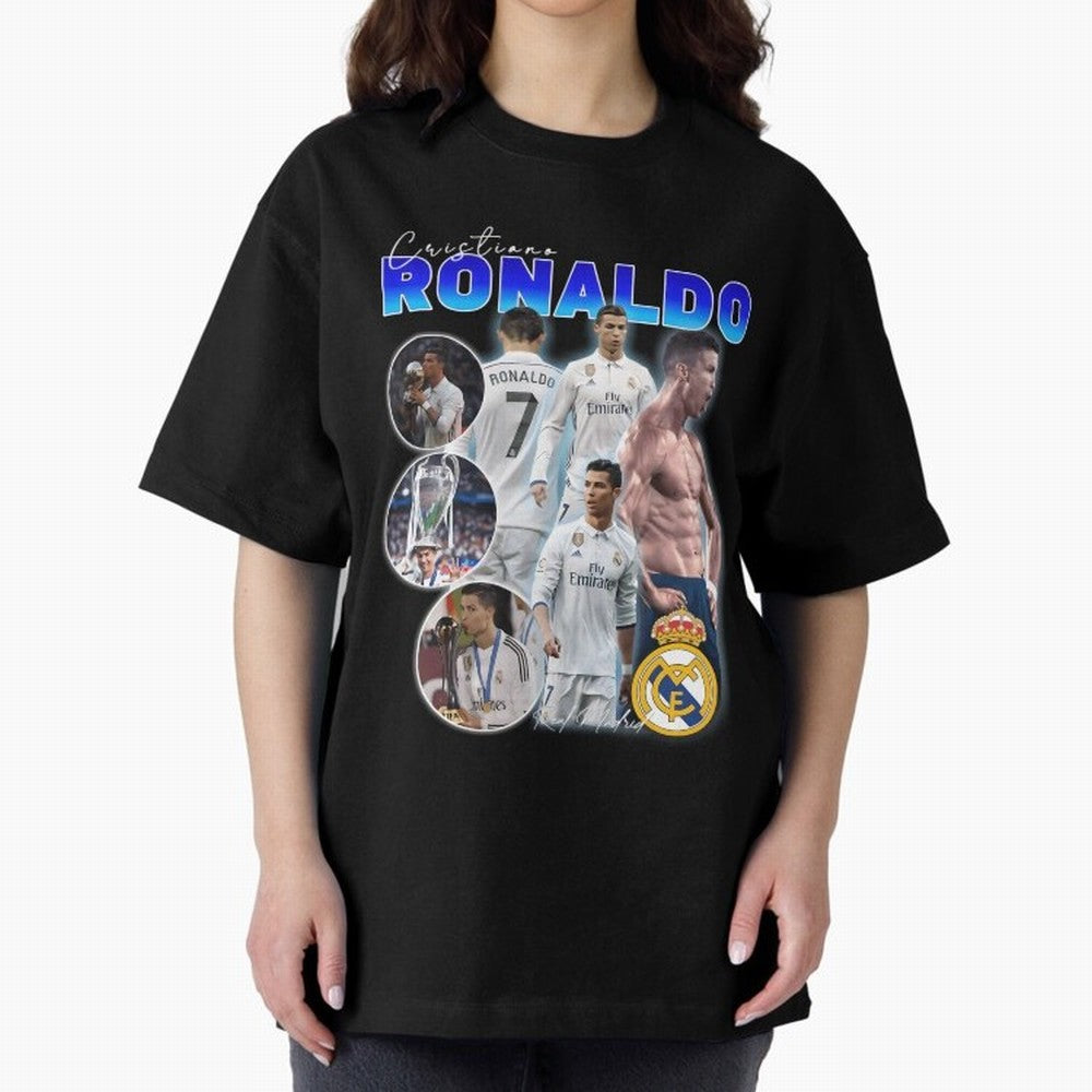 CR7 Real Madrid Poster ¨C For Football Fans and Gift For Ronaldo Supporters Oversized T-Shirt Feel the FIFA World Cup 2026 Group Stage Journey through Messi and Cristiano Ronaldo Highlights, Argentina and Brazil Pride, Match Day Excitement,