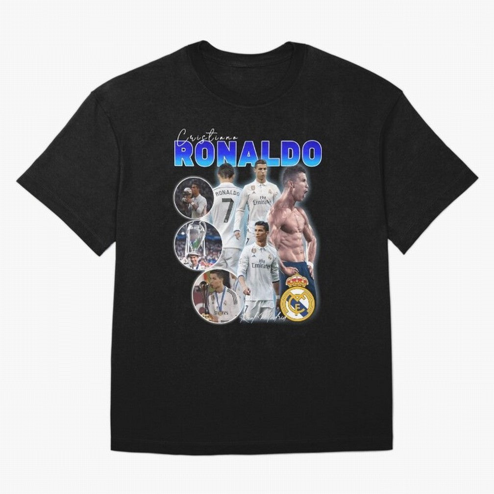 CR7 Real Madrid Poster ¨C For Football Fans and Gift For Ronaldo Supporters Oversized T-Shirt Feel the FIFA World Cup 2026 Group Stage Journey through Messi and Cristiano Ronaldo Highlights, Argentina and Brazil Pride, Match Day Excitement,