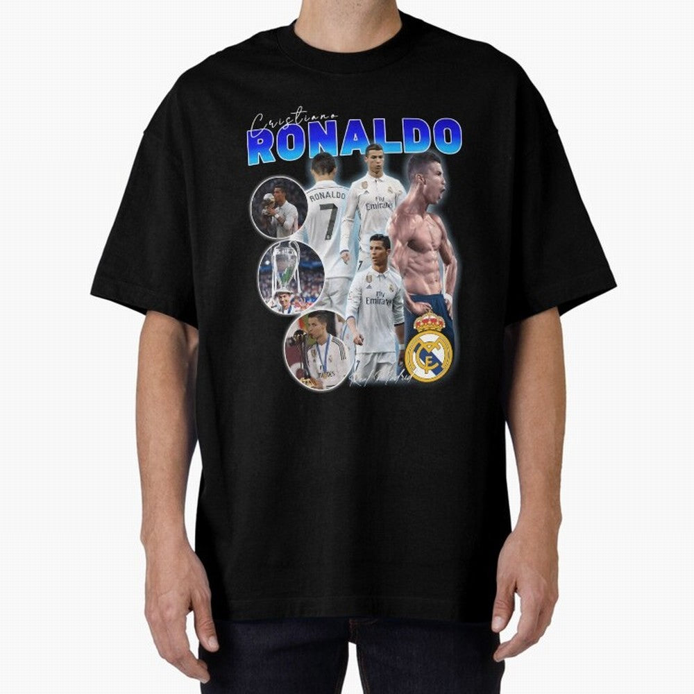 CR7 Real Madrid Poster ¨C For Football Fans and Gift For Ronaldo Supporters Oversized T-Shirt Feel the FIFA World Cup 2026 Group Stage Journey through Messi and Cristiano Ronaldo Highlights, Argentina and Brazil Pride, Match Day Excitement,