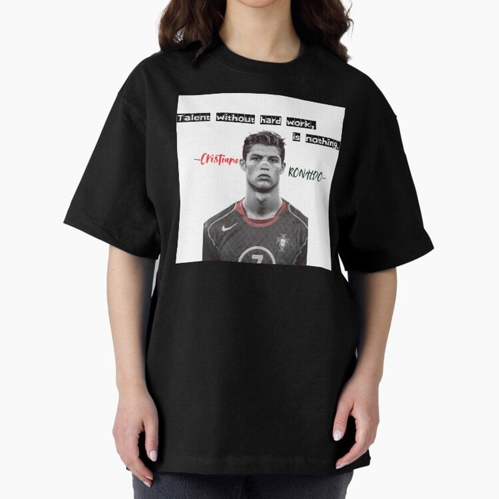 Cristiano Ronaldo - Dedication | NextLevel Motivation white Oversized T-Shirt Live for the Drama of FIFA World Cup 2026 Group Stage for Fans of Messi, CR7 and Mbappe and Argentina and Brazil, Bringing Vintage Soccer Flavor, Modern Football Stars,