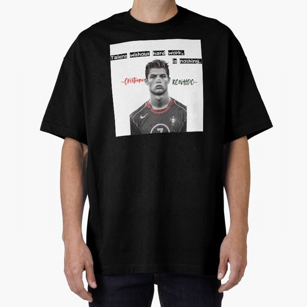 Cristiano Ronaldo - Dedication | NextLevel Motivation white Oversized T-Shirt Live for the Drama of FIFA World Cup 2026 Group Stage for Fans of Messi, CR7 and Mbappe and Argentina and Brazil, Bringing Vintage Soccer Flavor, Modern Football Stars,