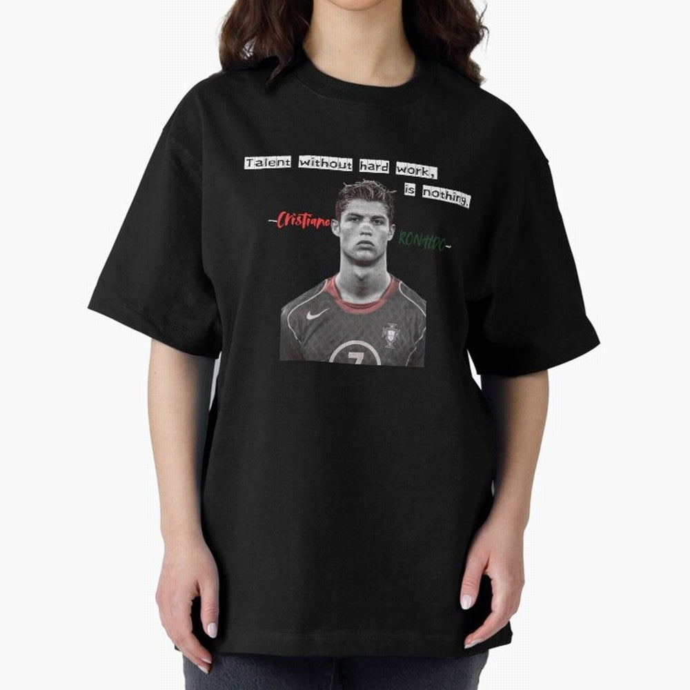 Cristiano Ronaldo - Dedication | NextLevel Motivation Oversized T-Shirt Bring a Champion Mindset to the FIFA World Cup 2026 Group Stage Journey through CR7 Highlights, Portugal Pride, Football History, Final Match Energy, Crowd Noise and Once in a