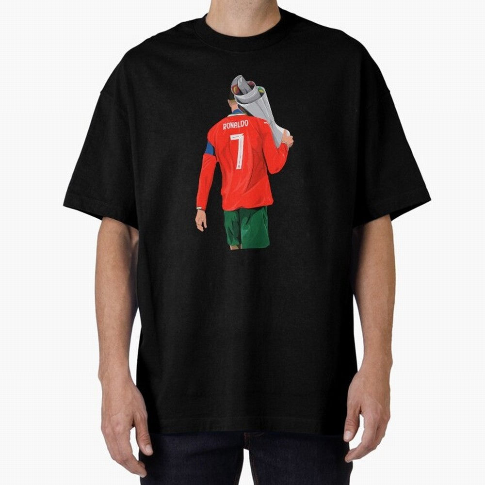 Cristiano Ronaldo Campion Oversized T-Shirt Bring Match Day Fire to Global Football Passion for FIFA World Cup 2026, Centered on Messi, CR7 and Mbappe, Argentina and Brazil, Global Supporter Spirit, Legendary Goals, National Colors and Tournament
