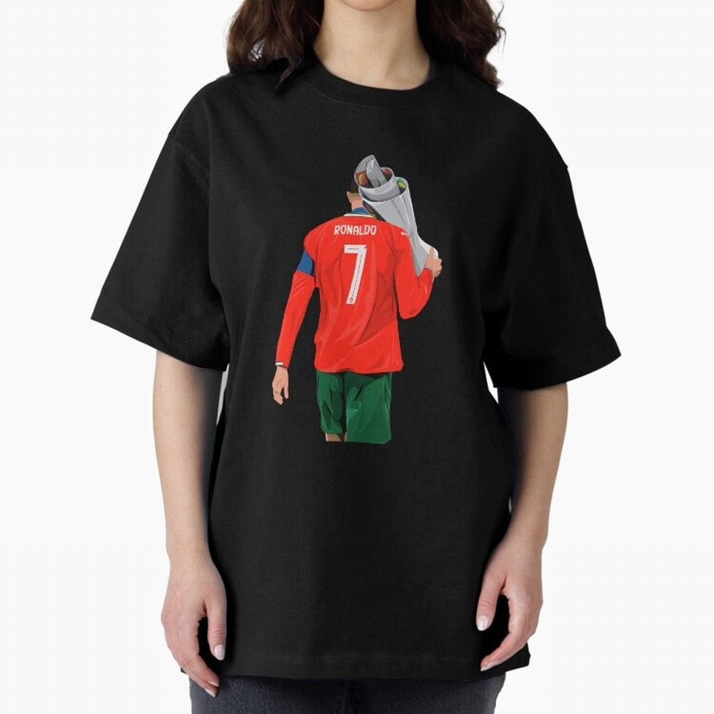Cristiano Ronaldo Campion Oversized T-Shirt Bring Match Day Fire to Global Football Passion for FIFA World Cup 2026, Centered on Messi, CR7 and Mbappe, Argentina and Brazil, Global Supporter Spirit, Legendary Goals, National Colors and Tournament