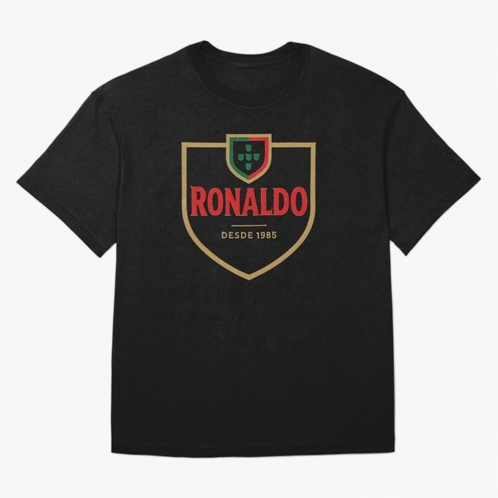 Ronaldo Emblem Sticker ¨C Gold Crest Parody Design Oversized T-Shirt Mark Match Day Hype around FIFA World Cup 2026 USA Canada Mexico, Messi, Argentina and Brazil, Football Passion, Legendary Performances, Festival Vibes and Supporter Community;