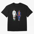 Cristiano Ronaldo & Messi vector Oversized T-Shirt Capture Stadium Memories from FIFA World Cup 2026 USA Canada Mexico for Fans of Messi, Neymar and Mbappe and Germany, Bringing Global Supporter Spirit, Legendary Goals, National Colors and