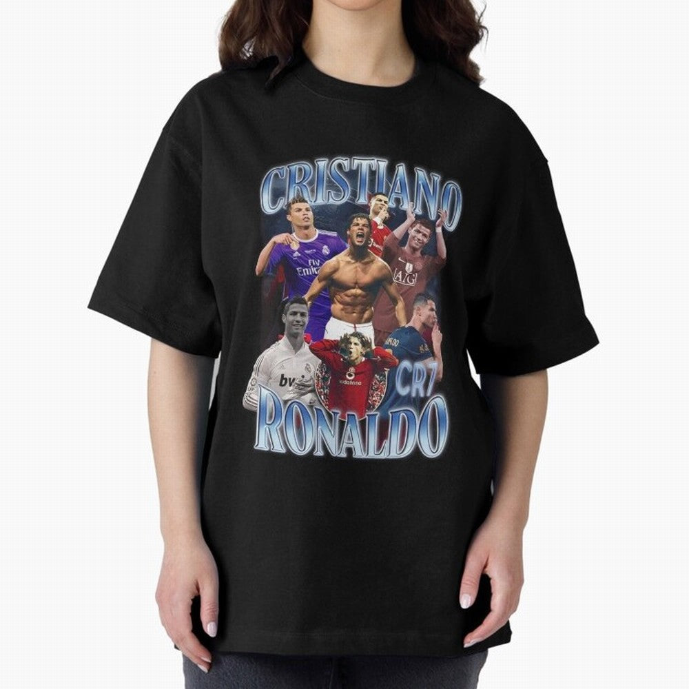 CR7 Oversized T-Shirt Make Memories around Global Football Passion for FIFA World Cup 2026 Group Stage, Filled with Messi, Neymar and Mbappe, Brazil, Worldwide Fan Energy, Dramatic Goals, Stadium Lights and Championship Celebrations; Great for