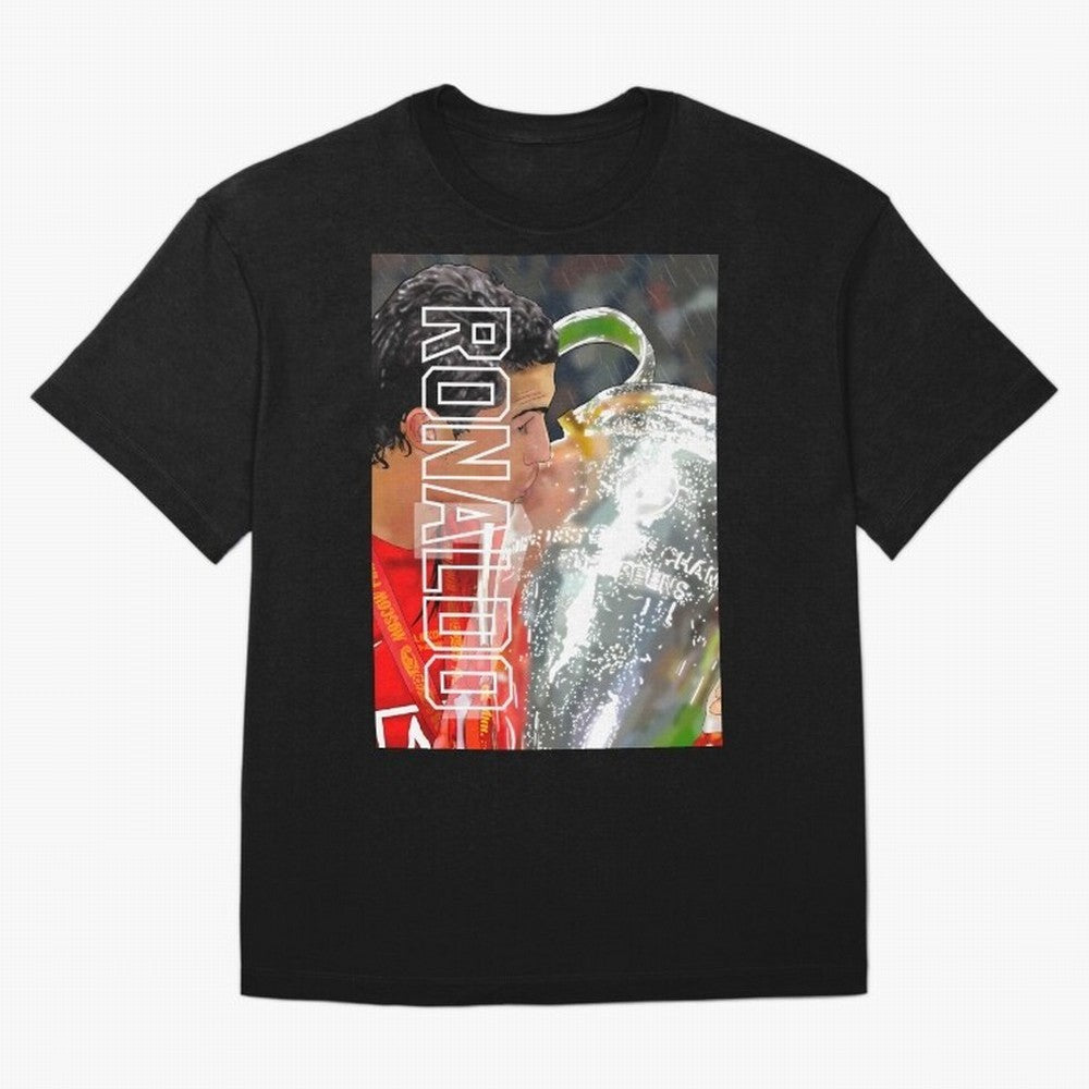 Cristiano Ronaldo ¨C 2008 Manchester United Champions League Glory Artwork by GrizzlyGFX Oversized T-Shirt Mark Global Football Passion for FIFA World Cup 2026 USA Canada Mexico, Made for Neymar, Haaland and Cristiano Ronaldo, Argentina, Football