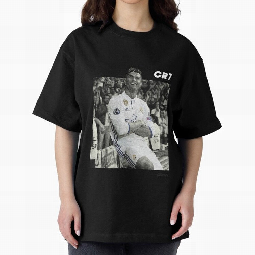 Cristiano Ronaldo | MR. CHAMPIONS LEAGUE Oversized T-Shirt Experience the FIFA World Cup 2026 Group Stage Journey through Mbappe and Neymar Highlights, England Pride, Worldwide Fan Energy, Dramatic Goals, Stadium Lights and Championship