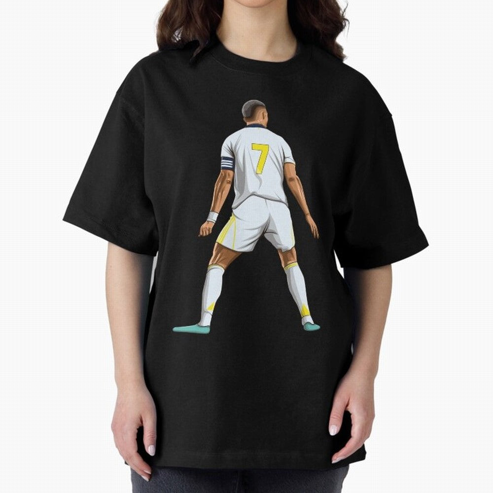 Cristiano Ronaldo Oversized T-Shirt Spotlight Global Football Passion for FIFA World Cup 2026 USA Canada Mexico, Celebrating CR7, Argentina, France and Brazil, Football History, Final Match Energy, Crowd Noise and Once in a Lifetime Moments;