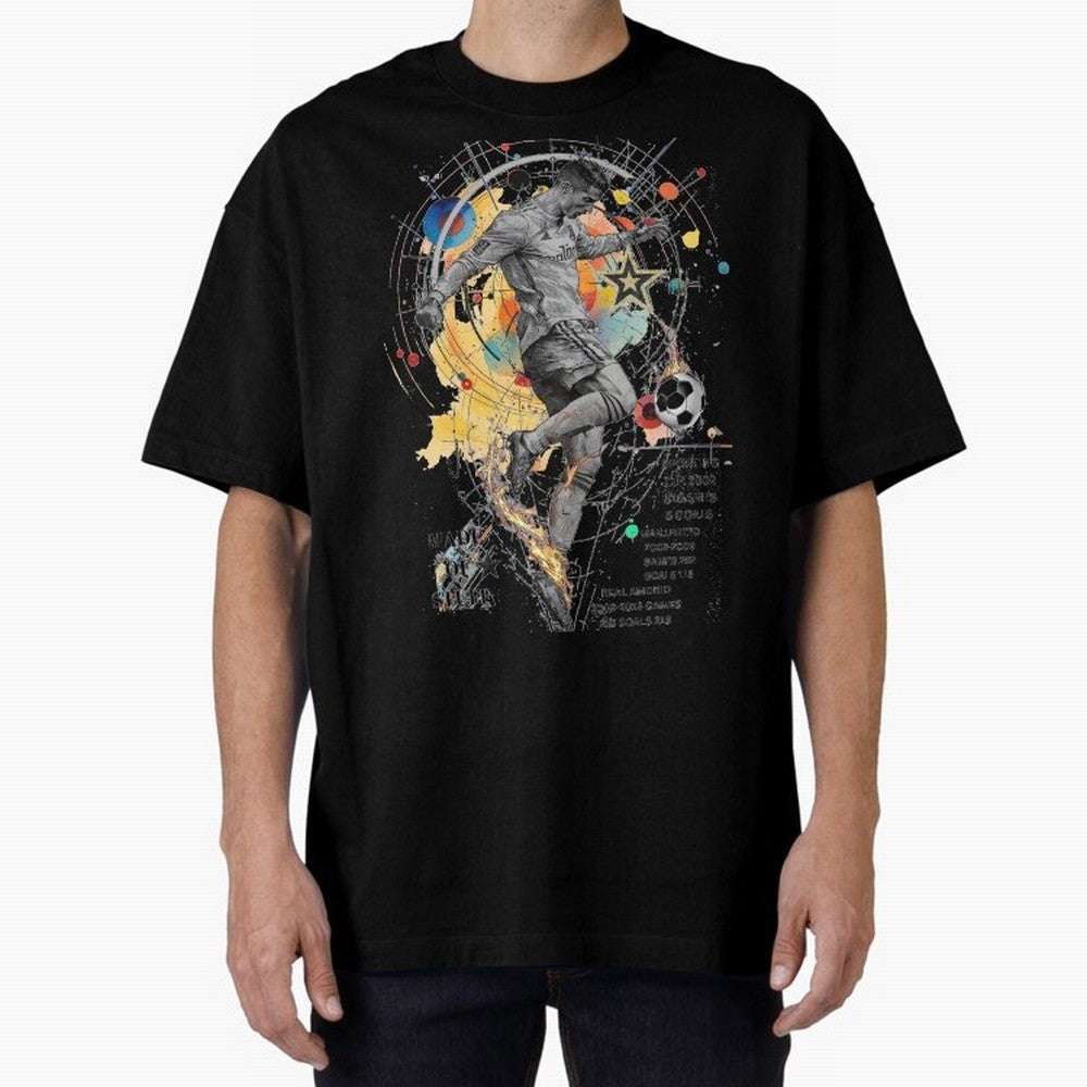 Cristiano Ronaldo Football Playmaker Oversized T-Shirt Cheer for FIFA World Cup 2026 USA Canada Mexico Spirit, Featuring France, CR7, Match Day Excitement, Supporter Culture, Golden Goals and Global Football Passion; Created for Match Day Parties,