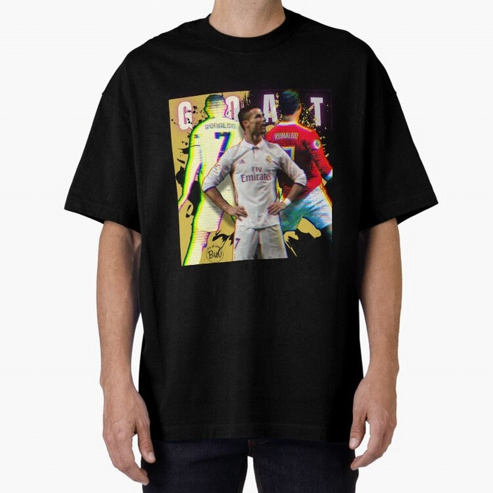 Cristiano Ronaldo ¨C The GOAT Era Tribute Oversized T-Shirt Bring Retro Soccer Energy to FIFA World Cup 2026 Group Stage Spirit, Driven by Portugal, Spain and Germany, Haaland and Mbappe, Football History, Final Match Energy, Crowd Noise and Once