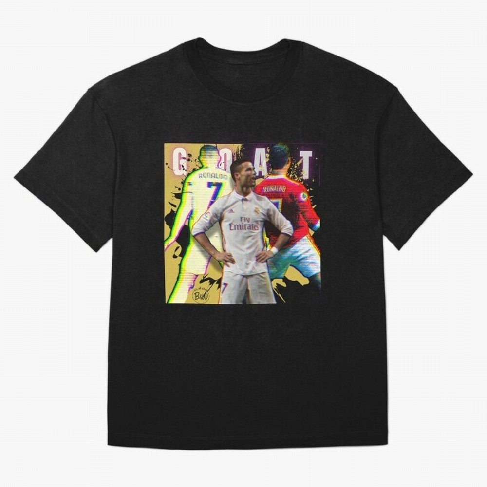 Cristiano Ronaldo ¨C The GOAT Era Tribute Oversized T-Shirt Bring Retro Soccer Energy to FIFA World Cup 2026 Group Stage Spirit, Driven by Portugal, Spain and Germany, Haaland and Mbappe, Football History, Final Match Energy, Crowd Noise and Once