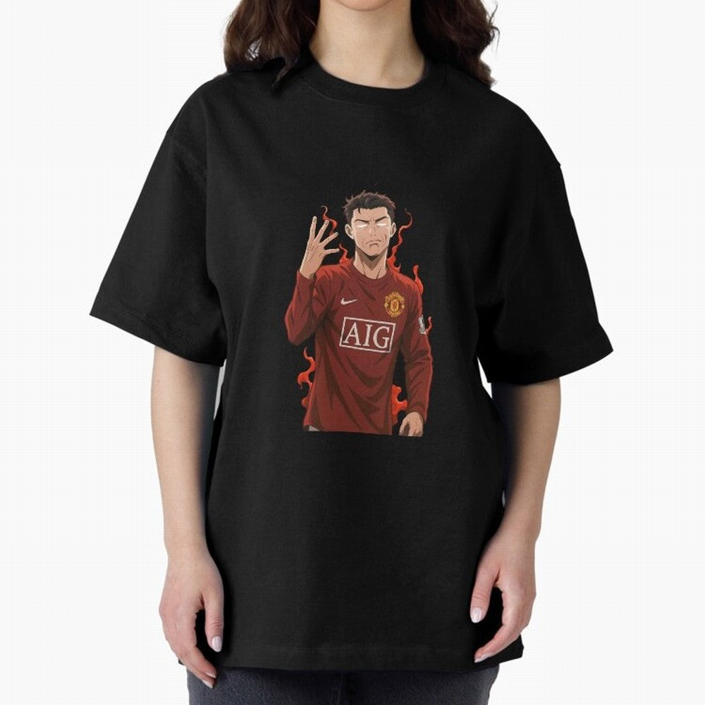 Cristiano Ronaldo Anime Art ¨C Blue Lock Inspired Football Legend Oversized T-Shirt Follow the Road to FIFA World Cup 2026 Group Stage Centered on Mbappe, England, France and Netherlands Energy, Tournament Hype, Historic Matchups, Family Viewing
