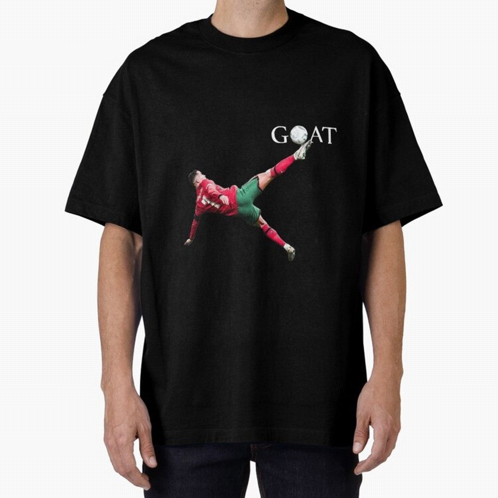 GOAT in Motion: Ronaldo's Iconic Bicycle Kick Oversized T-Shirt Bring World Football Passion into the FIFA World Cup 2026 Journey through Messi Highlights, France and Portugal Pride, Fan Favorite Moments, National Team Passion, Big Match Drama and
