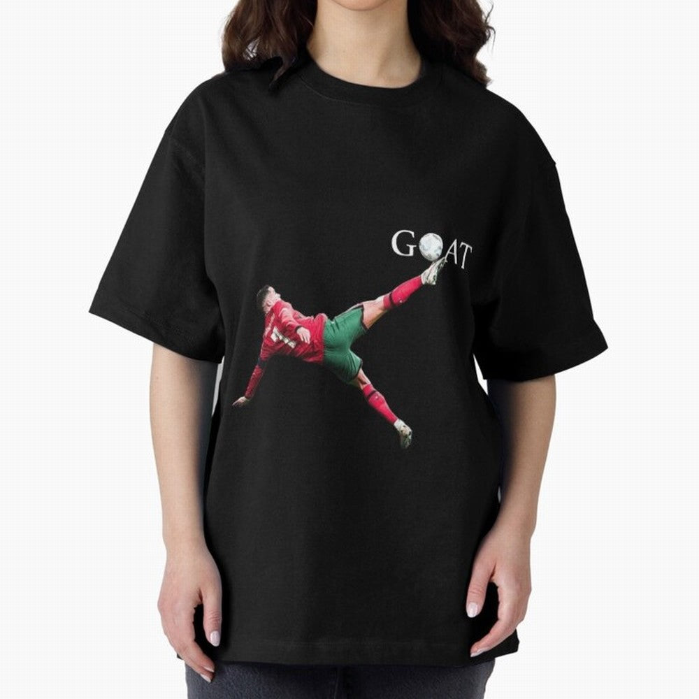 GOAT in Motion: Ronaldo's Iconic Bicycle Kick Oversized T-Shirt Bring World Football Passion into the FIFA World Cup 2026 Journey through Messi Highlights, France and Portugal Pride, Fan Favorite Moments, National Team Passion, Big Match Drama and
