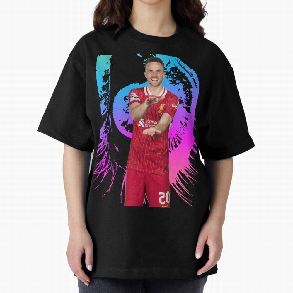 Diogo Jota Oversized T-Shirt Show Match Day Excitement for Global Football Passion for FIFA World Cup 2026, Highlighting Messi, Germany, Goal Celebration Energy, Supporter Heritage, Football Icons and Worldwide Tournament Joy; Perfect for People