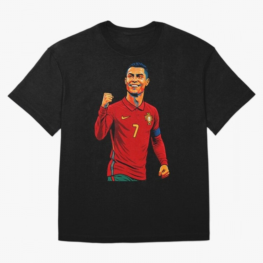 Cristiano Ronaldo Goal Pop Art Oversized T-Shirt Make the Season About the FIFA World Cup 2026 Journey through Neymar, Haaland and Cristiano Ronaldo Highlights, France and Portugal Pride, Football Passion, Legendary Performances, Festival Vibes and