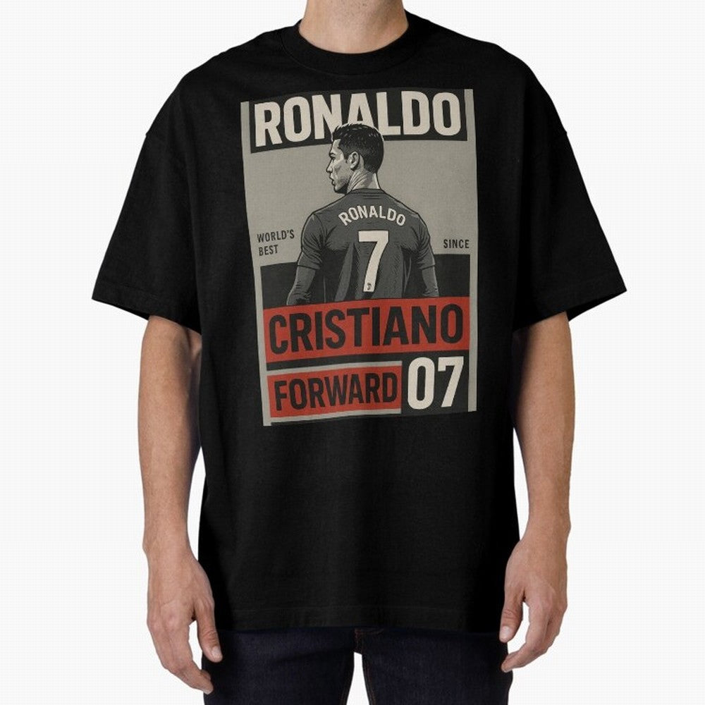 CR7 Legacy ¨C Cold Blooded Greatness Poster Art Oversized T-Shirt Show Your Stadium Side during Match Day Hype around FIFA World Cup 2026, Messi, CR7 and Mbappe, England, France and Netherlands, Goal Celebration Energy, Supporter Heritage, Football