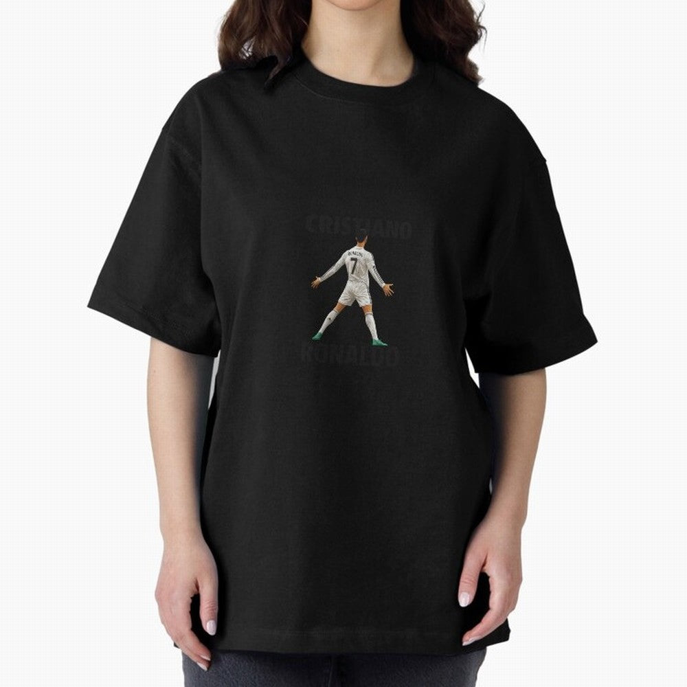 Cristiano Ronaldo ¨C Iconic Celebration Pose | Football Art Oversized T-Shirt Upgrade Match Day Hype around FIFA World Cup 2026 Group Stage, Neymar, Spain, Supporter Pride, Iconic Celebrations, Legendary Names and Global Match Day Energy; Perfect