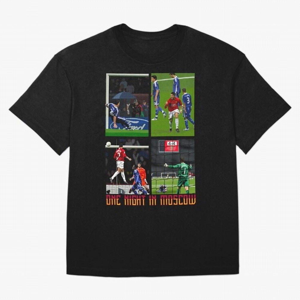 One Night in Moscow ¨C Manchester United 2008 Champions League Glory Artwork Oversized T-Shirt Bring Champion Energy into FIFA World Cup 2026 USA Canada Mexico for Fans of Cristiano Ronaldo and Argentina, Bringing Championship Spirit, Famous Goals,