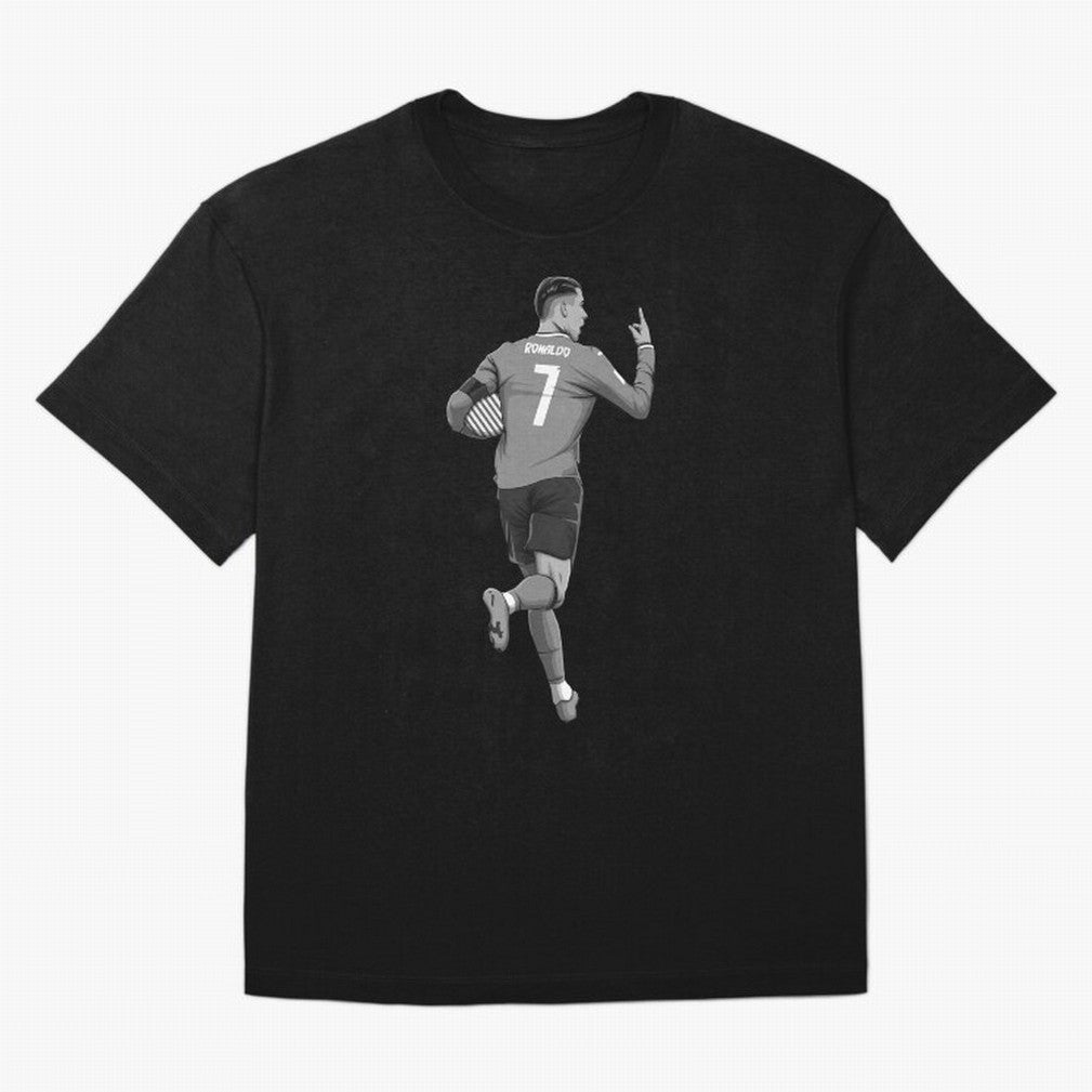 Cristiano Ronaldo Black and White Version Oversized T-Shirt Enjoy Global Football Passion for FIFA World Cup 2026, Celebrating Messi, England, Supporter Pride, Iconic Celebrations, Legendary Names and Global Match Day Energy; Perfect for Fans,