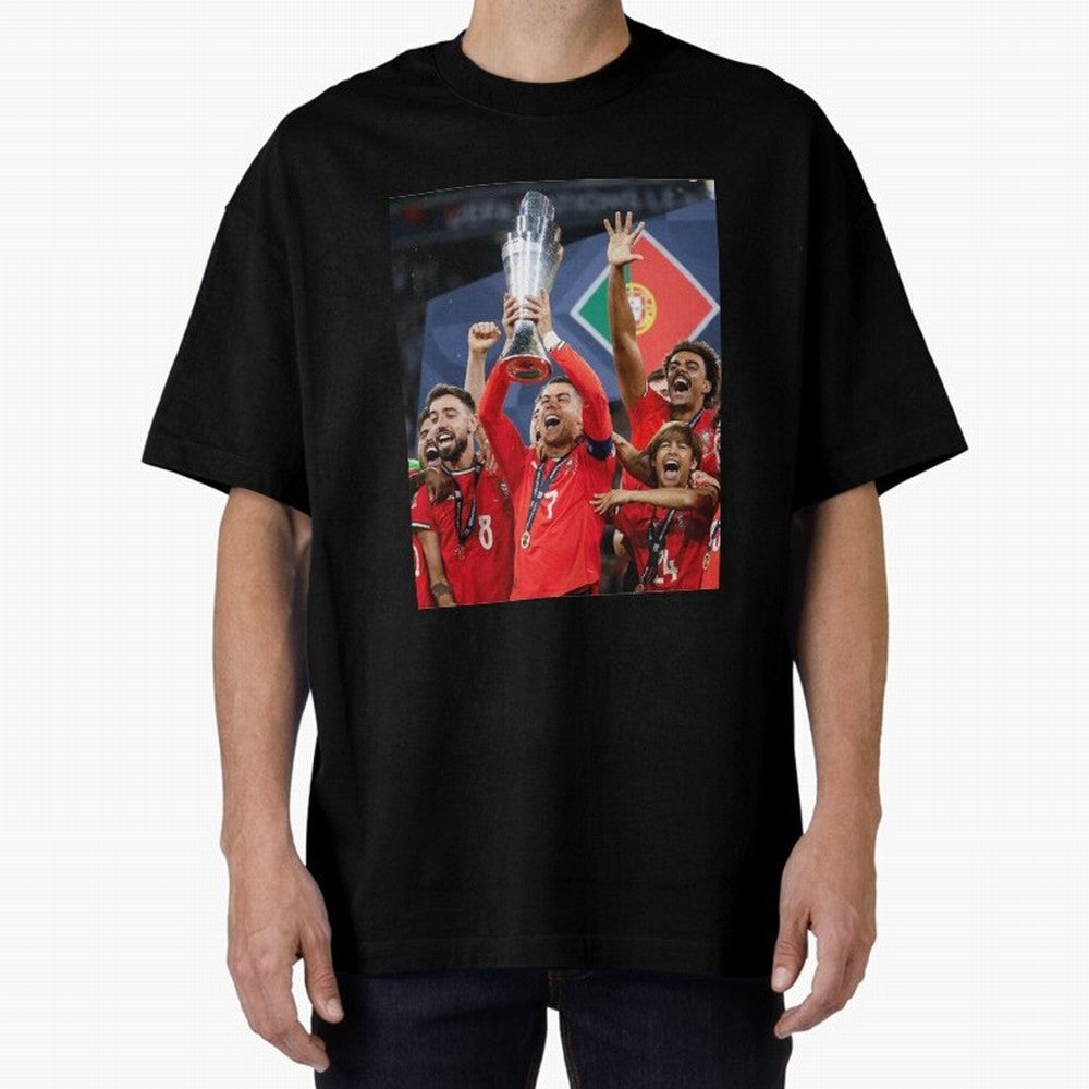 Portugal Football Team | 2025 Champions | Illustration Drawing Oversized T-Shirt Enjoy the Biggest Football Party of FIFA World Cup 2026 Group Stage for Fans of Cristiano Ronaldo and Portugal, Spain and Germany, Bringing Worldwide Fan Energy,