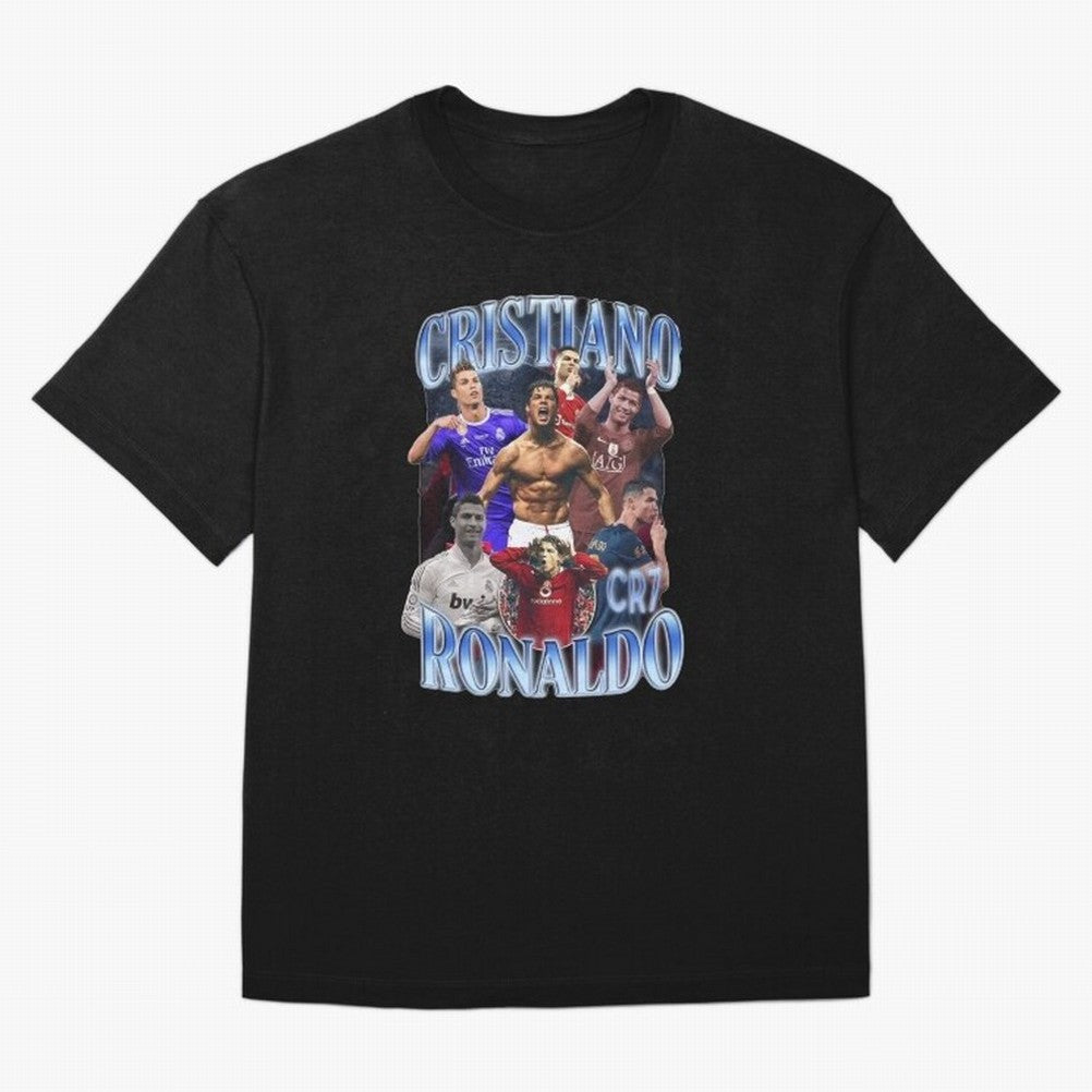 Cristiano Ronaldo GOAT Oversized T-Shirt Celebrate Soccer Greatness during FIFA World Cup 2026 for Fans of Haaland and Netherlands, Bringing Football Festival Excitement, Trophy Ambitions, Country Rivalries and Star Player Buzz; Great for