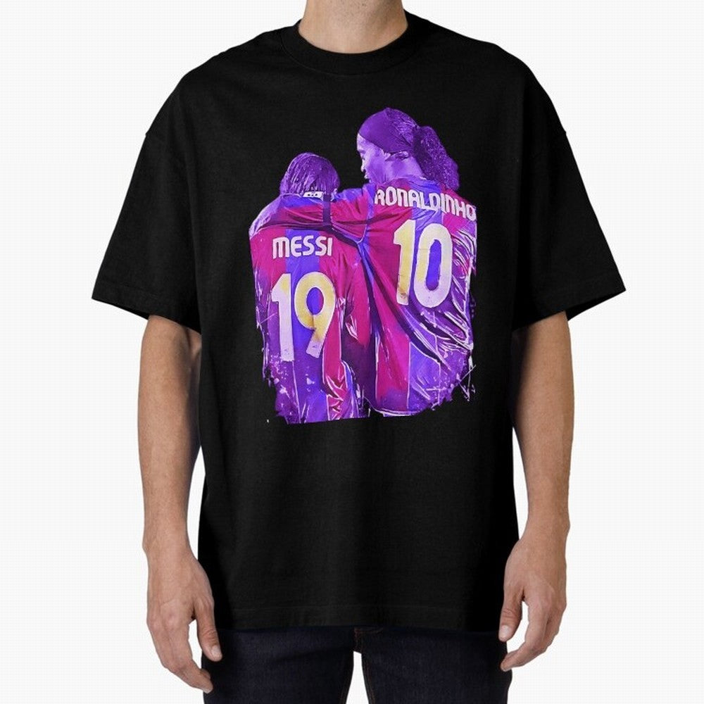 ronaldinho and messi - goat Oversized T-Shirt Feel the Roar of Match Day Hype around FIFA World Cup 2026 USA Canada Mexico, Mbappe, Argentina, France and Brazil, Classic Soccer Heritage, Championship Pressure, Fan Loyalty and International Pride;