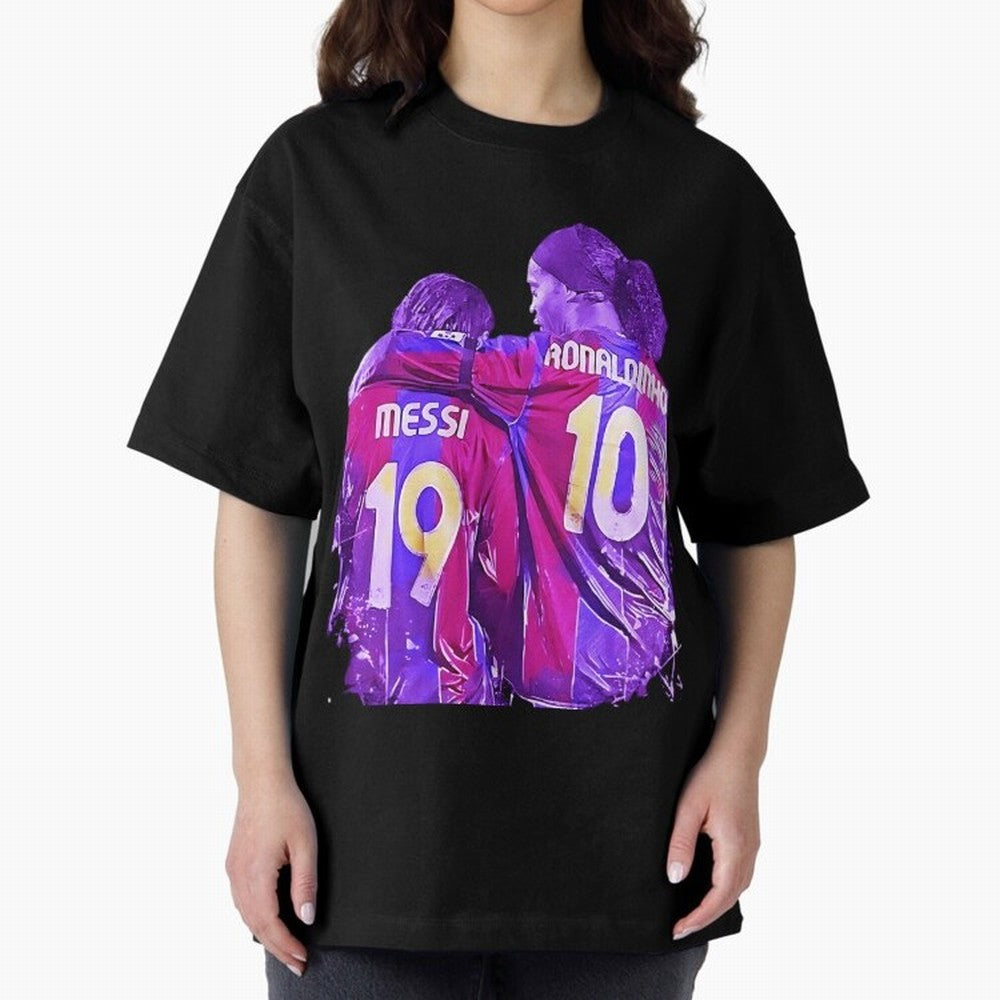 ronaldinho and messi - goat Oversized T-Shirt Feel the Roar of Match Day Hype around FIFA World Cup 2026 USA Canada Mexico, Mbappe, Argentina, France and Brazil, Classic Soccer Heritage, Championship Pressure, Fan Loyalty and International Pride;