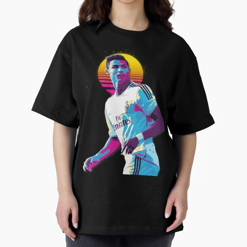 Christiano Ronaldo retro 2 Oversized T-Shirt Bring Trophy Dreams to FIFA World Cup 2026 Spirit, Driven by Portugal, Messi, Neymar and Mbappe, Goal Celebration Energy, Supporter Heritage, Football Icons and Worldwide Tournament Joy; Ideal for