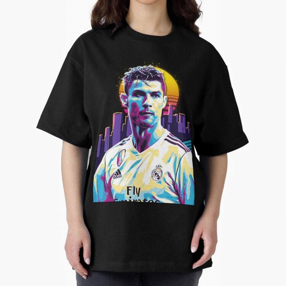 Christiano Ronaldo retro Oversized T-Shirt Follow Every Goal of the FIFA World Cup 2026 Group Stage Journey through Messi Highlights, France and Portugal Pride, Football Festival Excitement, Trophy Ambitions, Country Rivalries and Star Player Buzz;
