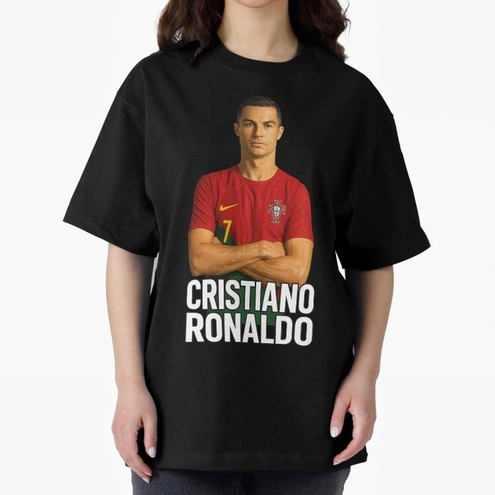 Cristiano Ronaldo Oversized T-Shirt Celebrate Fan Favorites in FIFA World Cup 2026 USA Canada Mexico for Fans of Cristiano Ronaldo, Haaland and CR7 and England, Bringing Champion Mindset, Group Stage Buzz, Knockout Tension and Passionate Fan