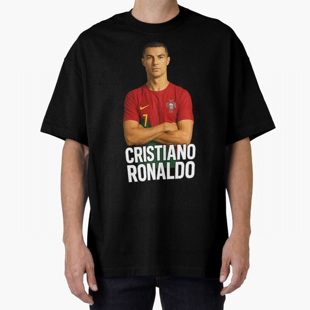 Cristiano Ronaldo Oversized T-Shirt Celebrate Fan Favorites in FIFA World Cup 2026 USA Canada Mexico for Fans of Cristiano Ronaldo, Haaland and CR7 and England, Bringing Champion Mindset, Group Stage Buzz, Knockout Tension and Passionate Fan