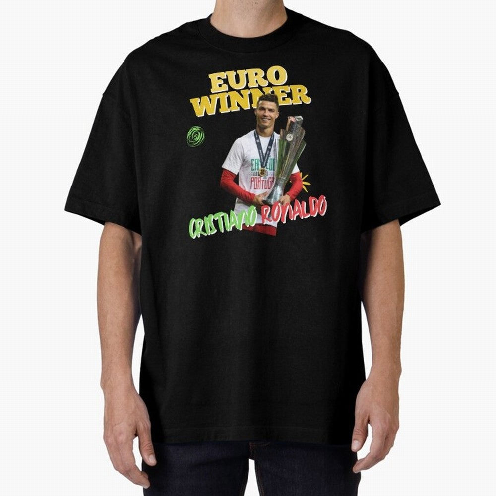 Cristiano Ronaldo Euro Winner Oversized T-Shirt Fuel the Hype around FIFA World Cup 2026 Highlighting Neymar, Haaland and Cristiano Ronaldo, England Energy, Football Festival Excitement, Trophy Ambitions, Country Rivalries and Star Player Buzz;