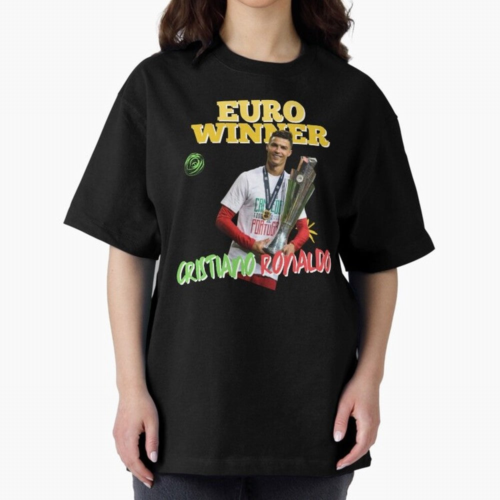 Cristiano Ronaldo Euro Winner Oversized T-Shirt Fuel the Hype around FIFA World Cup 2026 Highlighting Neymar, Haaland and Cristiano Ronaldo, England Energy, Football Festival Excitement, Trophy Ambitions, Country Rivalries and Star Player Buzz;