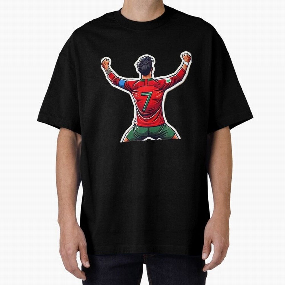 Ronaldo 7 Oversized T-Shirt Carry the Dream of FIFA World Cup 2026 for Fans of Messi and France and Portugal, Bringing Retro Football Energy, Iconic Rivalries, Trophy Chase Drama and Stadium Atmosphere; Great for Supporters Who Love Legendary